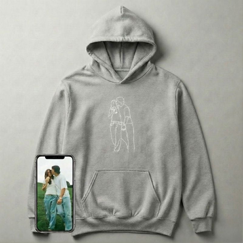 Pärchen-Hoodie: Euer Moment fein bestickt